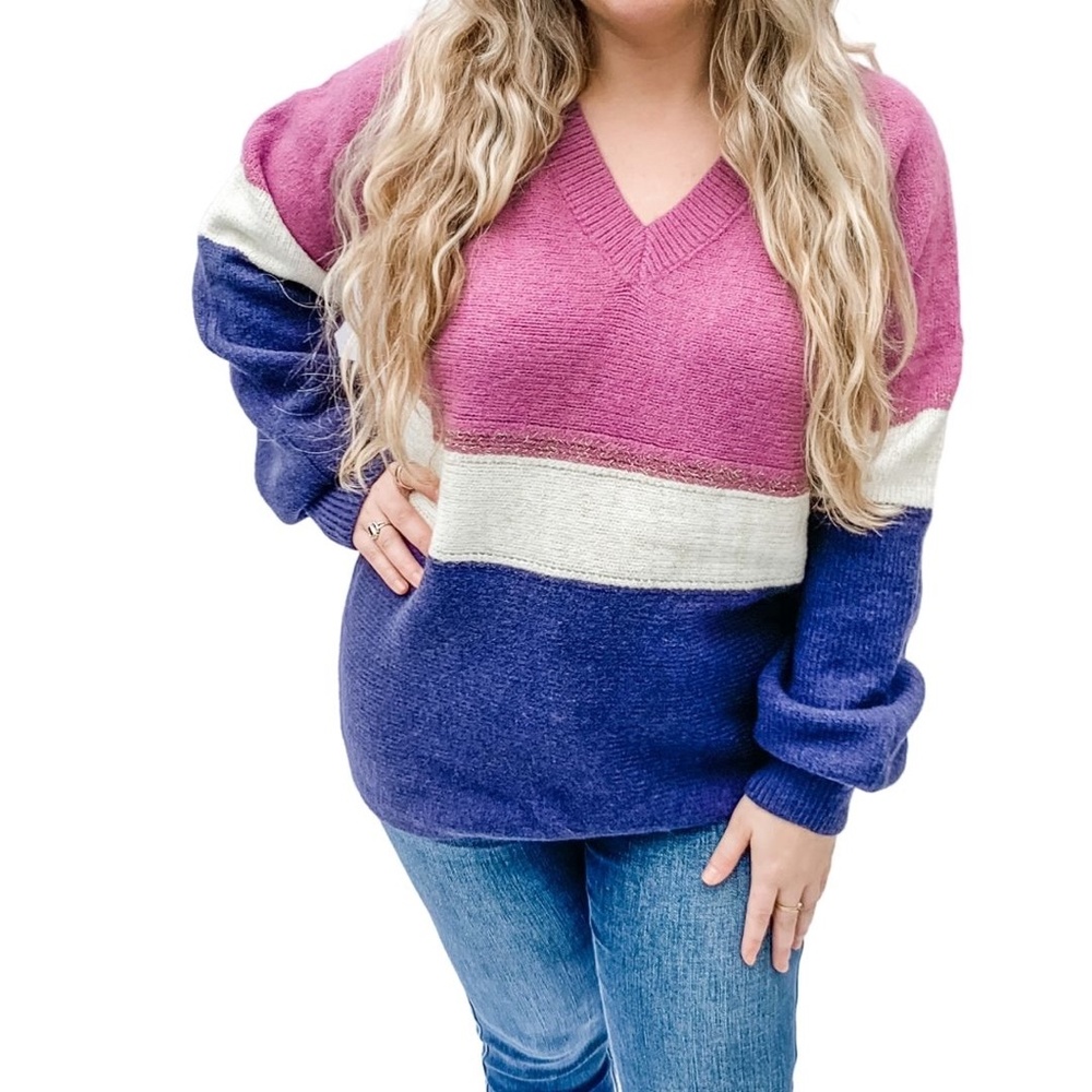 Color Block Knit Sweater